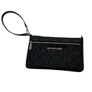 Michael Kors Black Logo Wristlet with Zipper